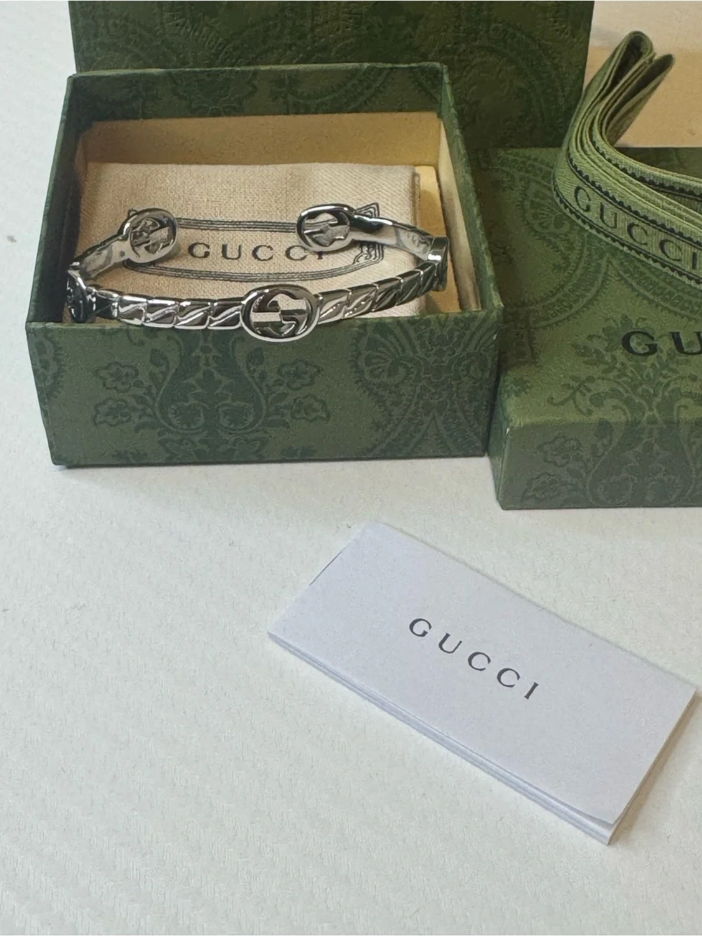 Gucci Silver Interlocking G Slim Chain Bracelet